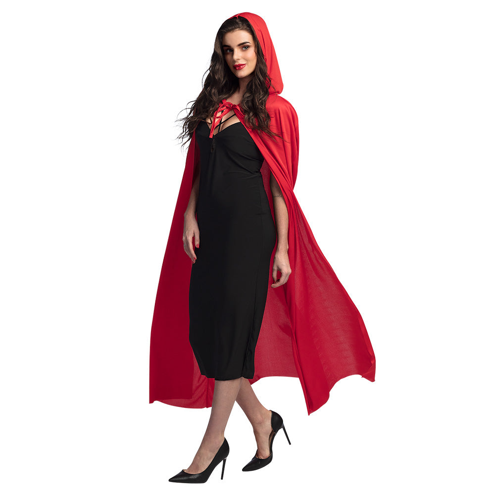 Cape à Capuche Rouge et Noir - Déguisement Vampire Unisexe