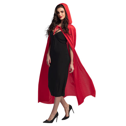 Cape à Capuche Rouge et Noir - Déguisement Vampire Unisexe
