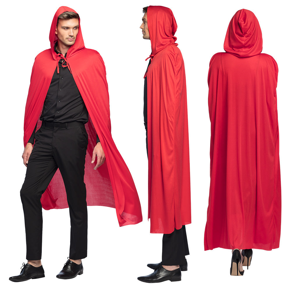 Cape à Capuche Rouge et Noir - Déguisement Vampire Unisexe