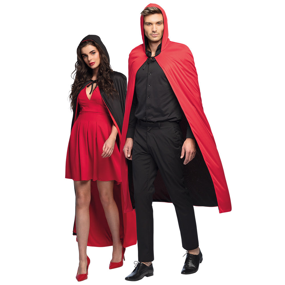Cape Rouge Vampire Réversible avec Capuche - Déguisement Adulte