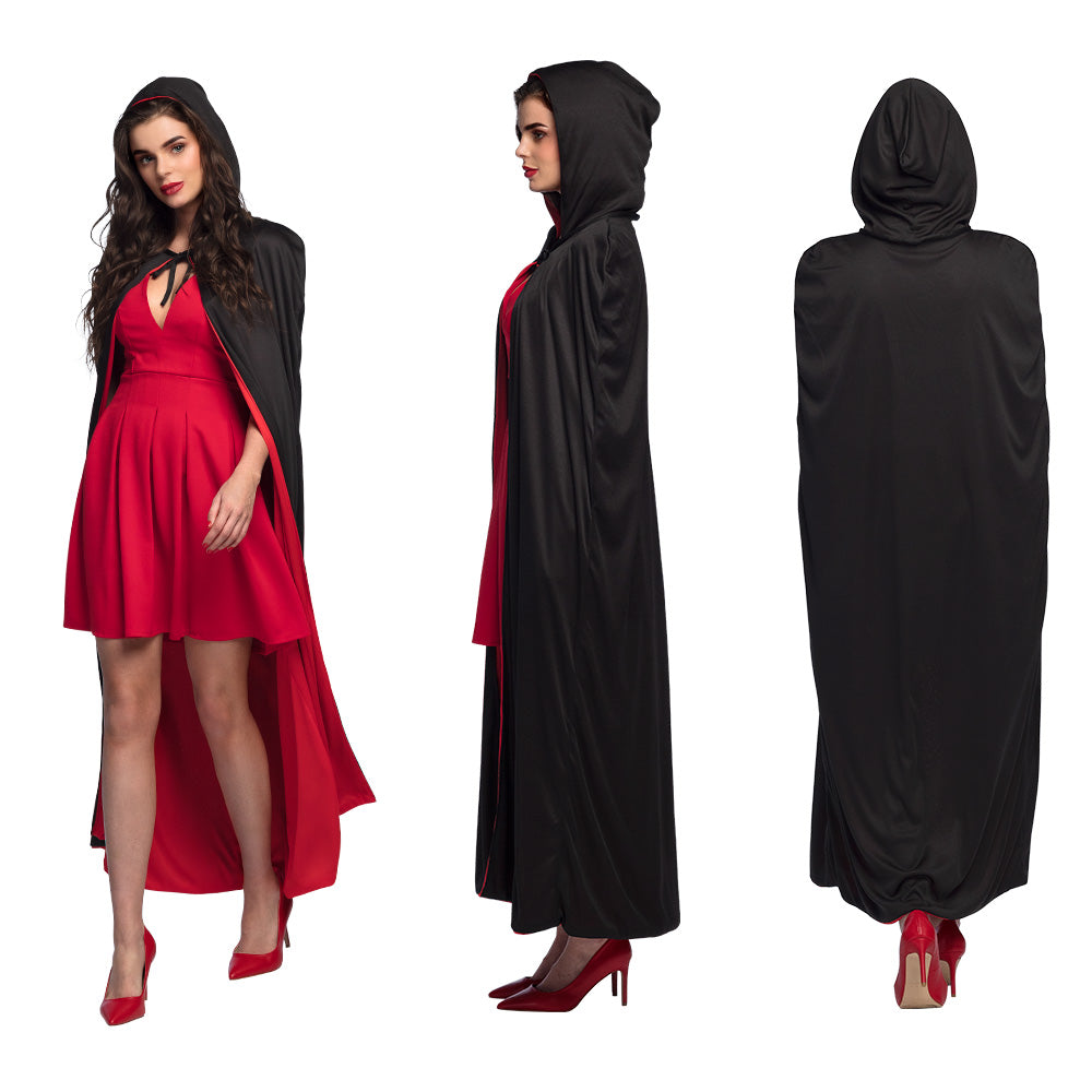 Cape Rouge Vampire Réversible avec Capuche - Déguisement Adulte