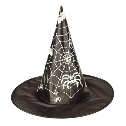 Chapeau Sorcière Toile d'Araignée Halloween Noir