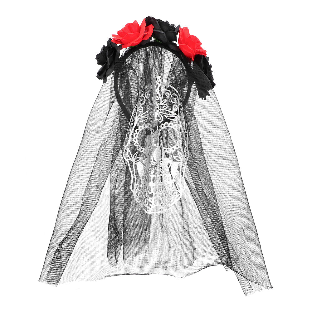 Kit Déguisement Mariée Squelette Halloween - Masque & Voile