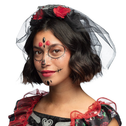 Kit Déguisement Mariée Squelette Halloween - Masque & Voile