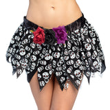 Jupe Tête de Mort Halloween Fleurs Colorées - Déguisement Adulte
