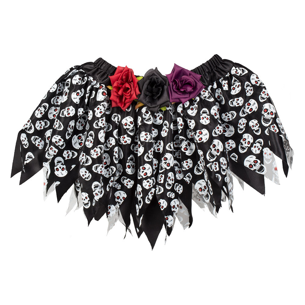 Jupe Tête de Mort Halloween Fleurs Colorées - Déguisement Adulte