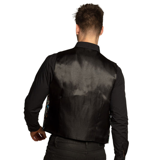 Gilet Tête de Mort Colorée - Déguisement Halloween Adulte