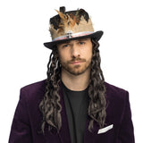 Chapeau Haut de Forme Vaudou avec Dreads et Plumes