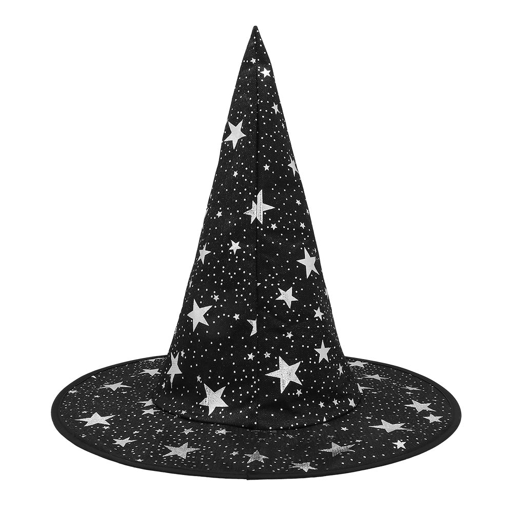 Chapeau de Sorcière Noir Étoilé - Déguisement Magique