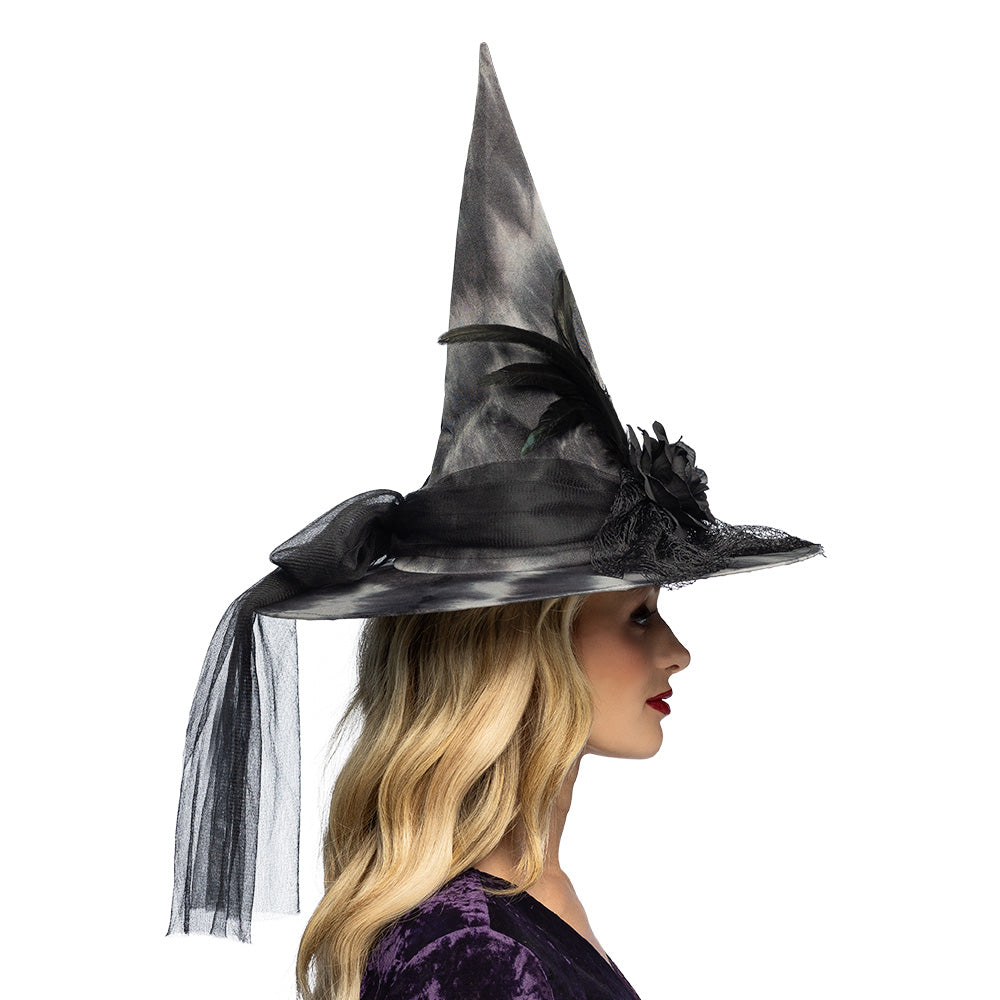 Chapeau de Sorcière Noir 59cm - Déguisement Halloween Femme