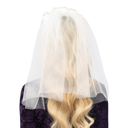 Bandeau Mariage Spider Halloween - Voile Blanc 50cm