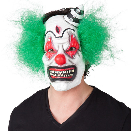Masque Clown Horrifique Vert - Déguisement Halloween Effrayant
