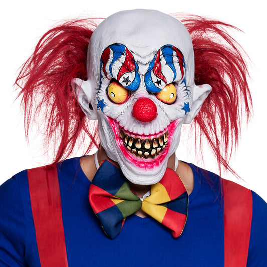 Masque Clown Terrifiant - Cheveux Rouges et Maquillage Effrayant