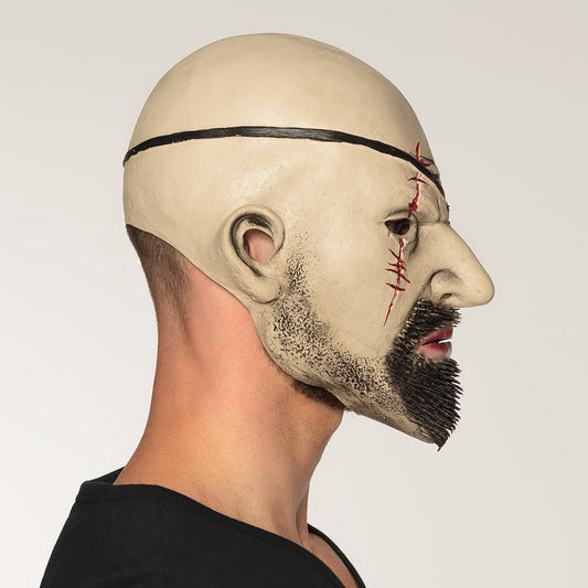 Masque Pirate Cicatrisé avec Oeil et Barbe Noire