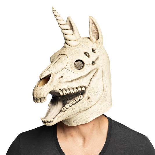 Masque Licorne Squelette Blanc - Déguisement Halloween Adulte