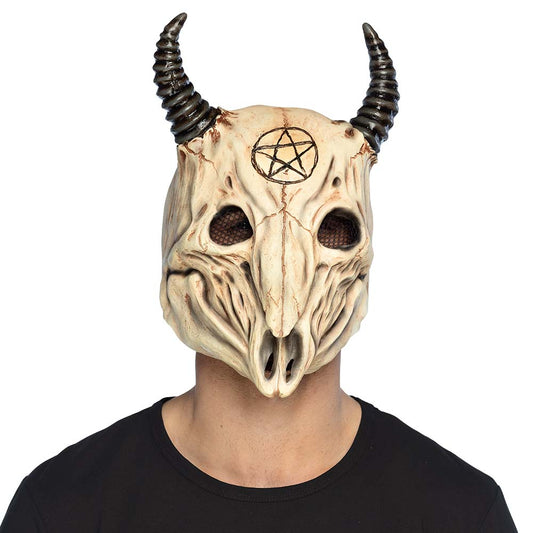 Masque Crâne Diabolique avec Cornes - Halloween Gothique