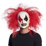 Masque Clown Terrifiant avec Cheveux Rouges - Halloween