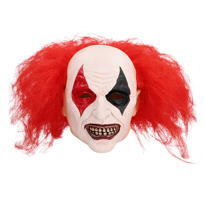 Masque Clown Terrifiant avec Cheveux Rouges - Halloween