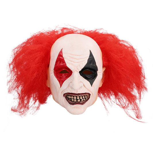 Masque Clown Terrifiant avec Cheveux Rouges - Halloween