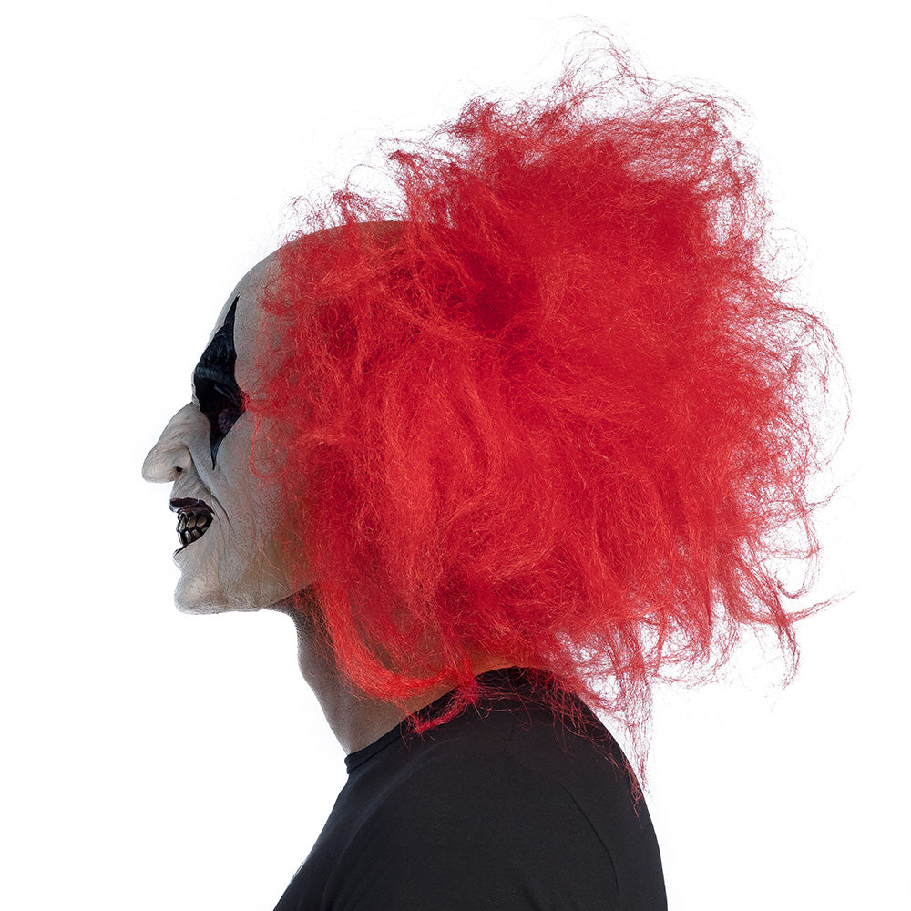 Masque Clown Terrifiant avec Cheveux Rouges - Halloween