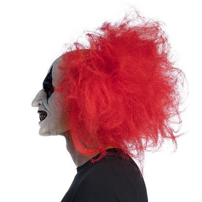 Masque Clown Terrifiant avec Cheveux Rouges - Halloween