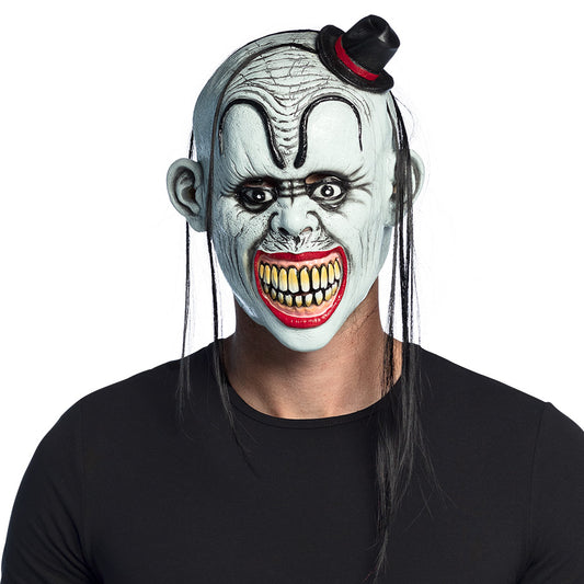 Masque Clown Terrifiant avec Cheveux Longs - Déguisement Adulte