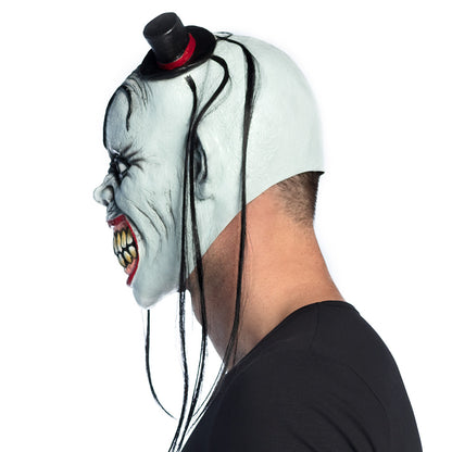 Masque Clown Terrifiant avec Cheveux Longs - Déguisement Adulte