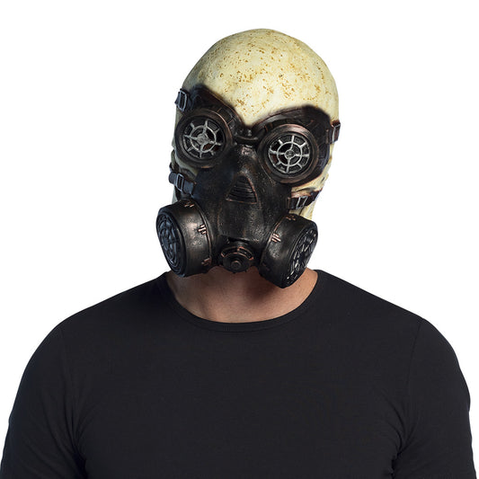 Masque Steampunk Crâne Rouillé avec Respirateur Post-Apocalyptique