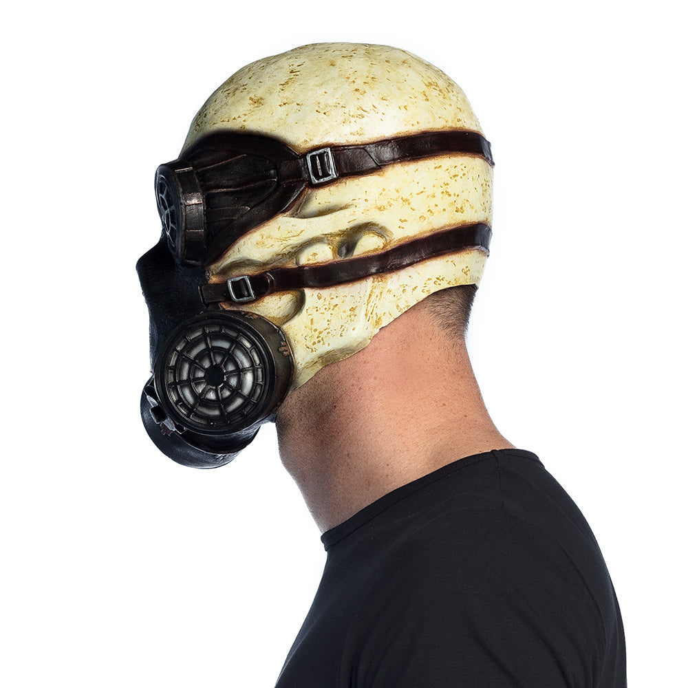Masque Steampunk Crâne Rouillé avec Respirateur Post-Apocalyptique
