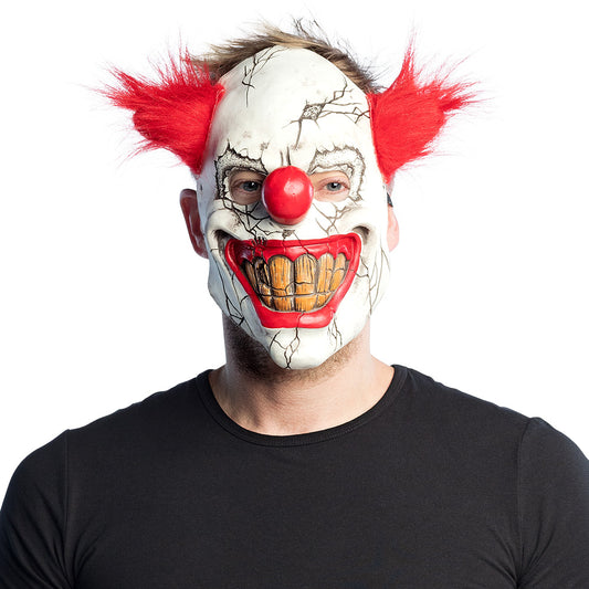 Masque Clown Terrifiant Cheveux Rouges - Déguisement Horrible