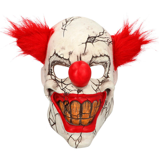Masque Clown Terrifiant Cheveux Rouges - Déguisement Horrible