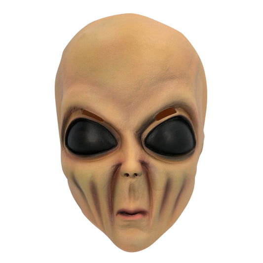 Masque Alien Extraterrestre avec Yeux Noirs Brillants