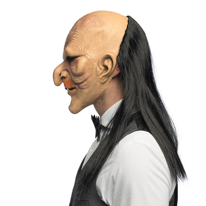 Masque Sorcière Malveillante avec Cheveux Longs Noirs