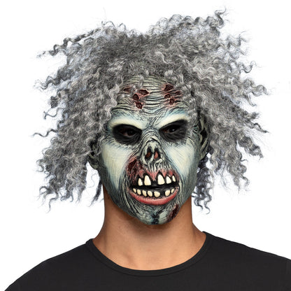 Masque Zombie Cheveux Gris - Déguisement Halloween Horrifique