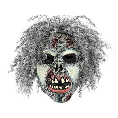 Masque Zombie Cheveux Gris - Déguisement Halloween Horrifique