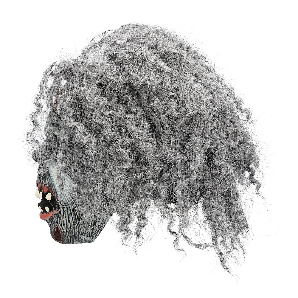 Masque Zombie Cheveux Gris - Déguisement Halloween Horrifique