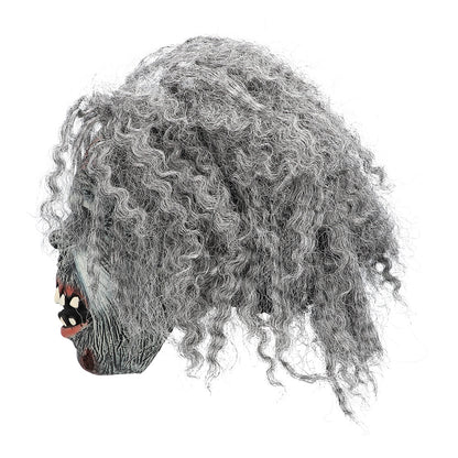 Masque Zombie Cheveux Gris - Déguisement Halloween Horrifique