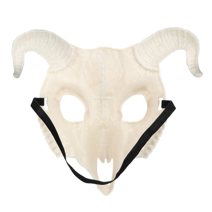 Masque Crâne Démon Cornes Noires - Déguisement Halloween Effrayant