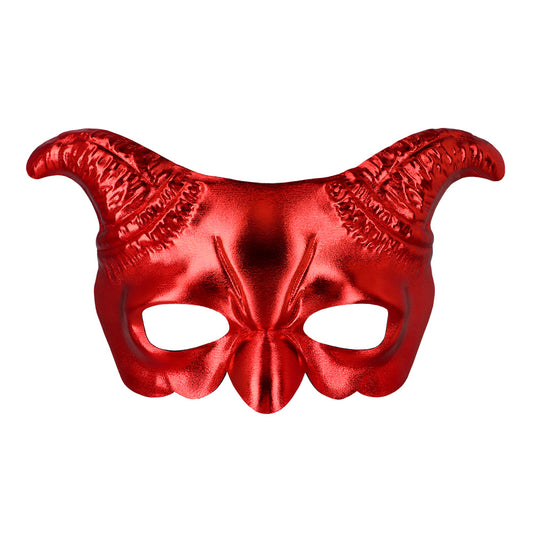Masque Démon Cornes Rouge Paillettes - Accessoire Halloween