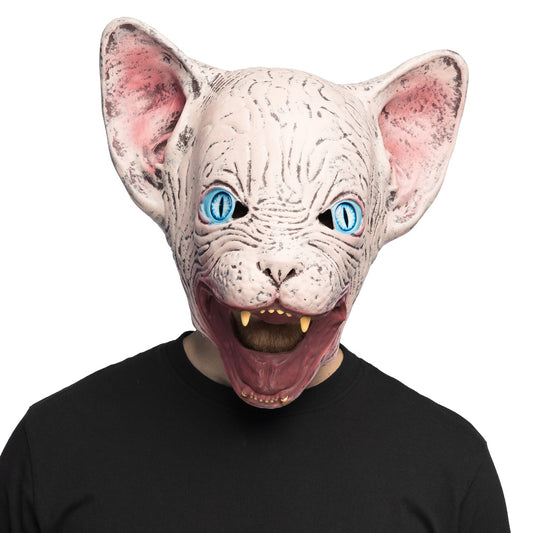 Masque Chat Blanc Horrifique - Déguisement Adulte Halloween