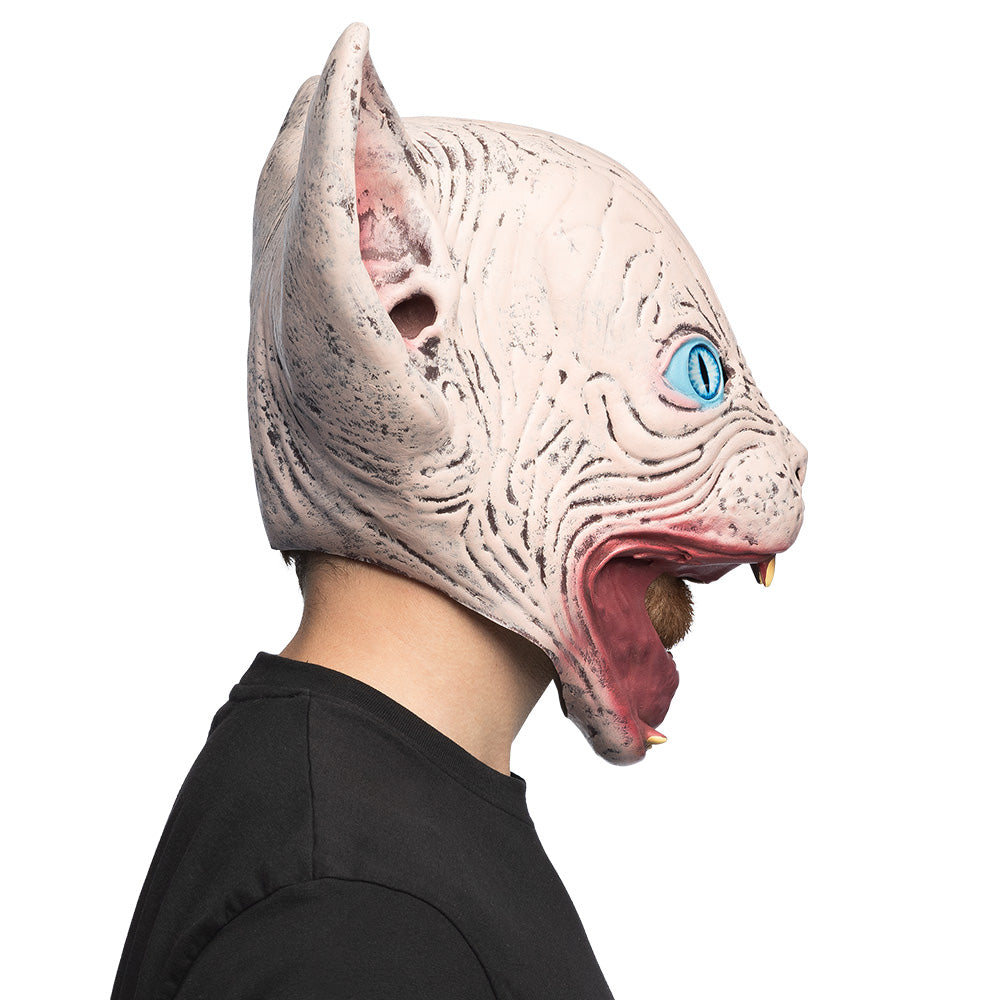 Masque Chat Blanc Horrifique - Déguisement Adulte Halloween