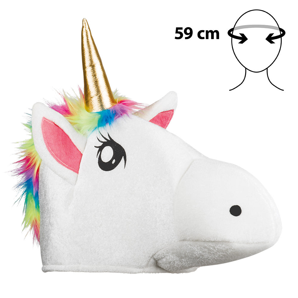 Chapeau Licorne Blanc Brillant - Déguisement Adulte Fantaisie