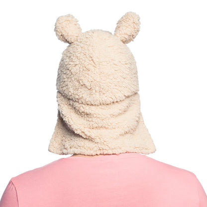 Bonnet Lama Peluche Blanc - Déguisement Adulte Rigolo