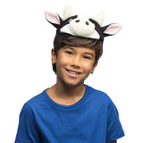 Serre-tête vache noir et blanc avec cornes - Déguisement amusant