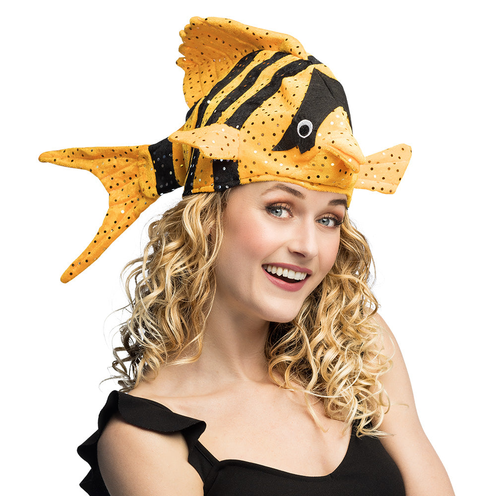 Chapeau Poisson Pailleté Rayé - Déguisement Adulte Enfant