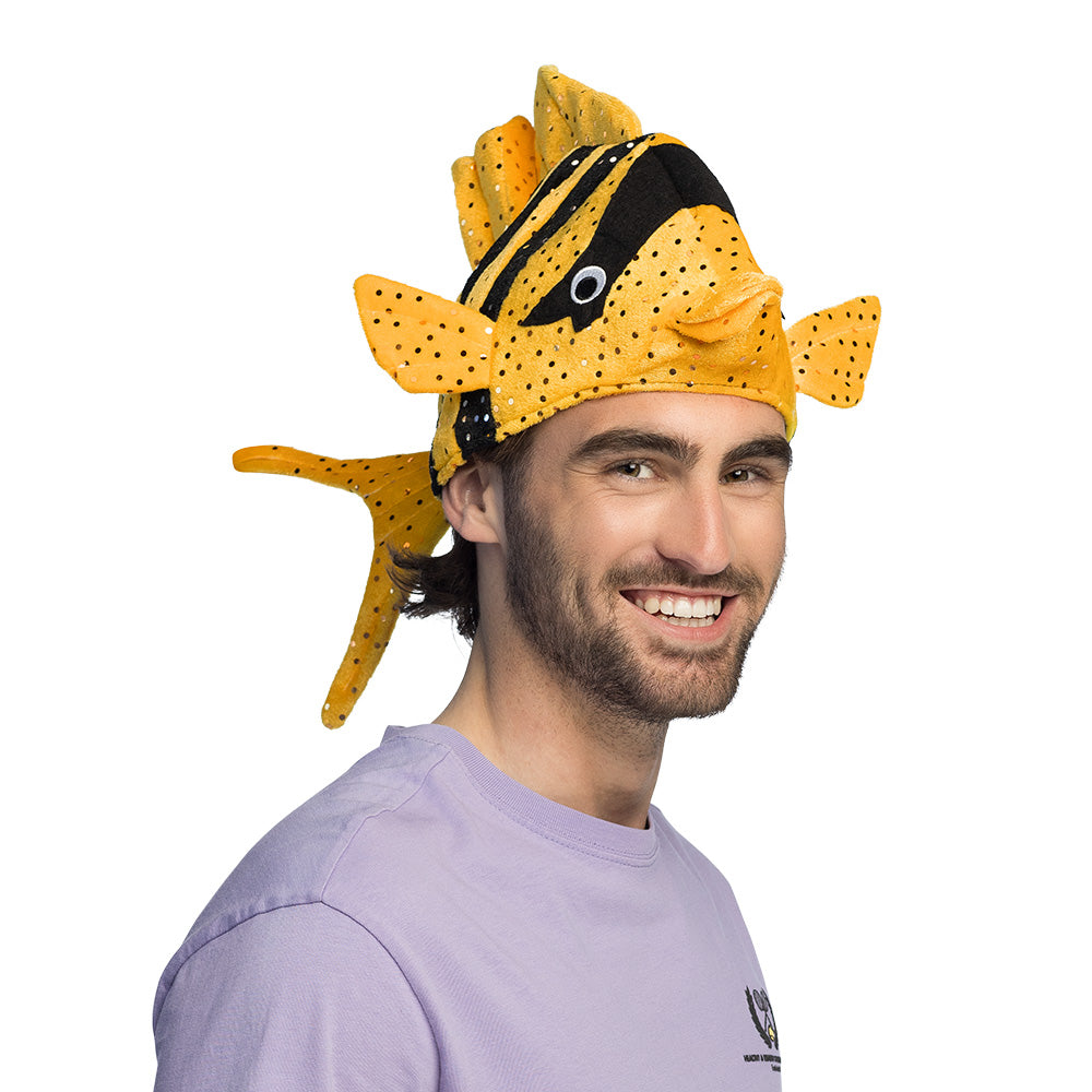Chapeau Poisson Pailleté Rayé - Déguisement Adulte Enfant
