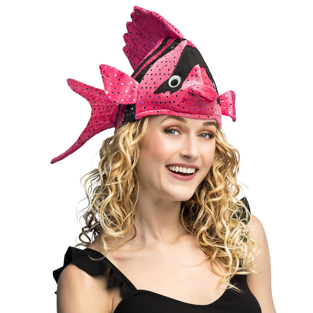 Chapeau Poisson Pailleté Rayé - Déguisement Adulte Enfant