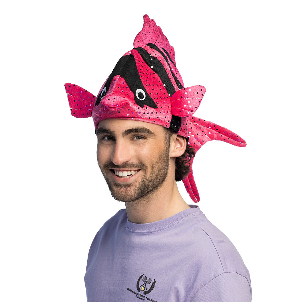 Chapeau Poisson Pailleté Rayé - Déguisement Adulte Enfant