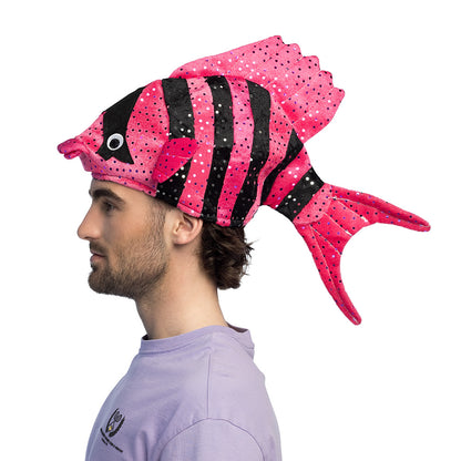 Chapeau Poisson Pailleté Rayé - Déguisement Adulte Enfant