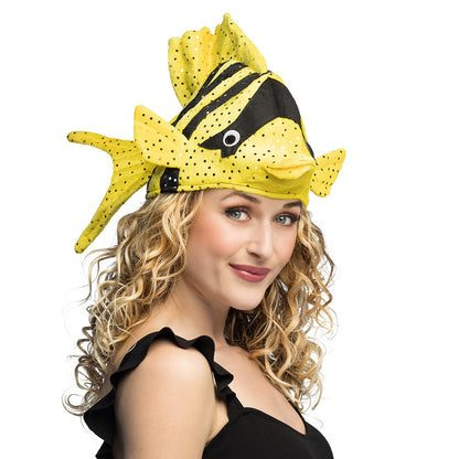 Chapeau Poisson Pailleté Rayé - Déguisement Adulte Enfant
